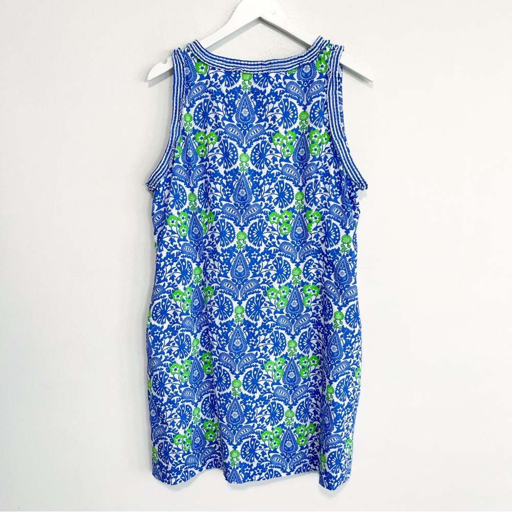 BOGO! Gretchen Scott Flirt Floral Dress East India Cotton Blue Green XL - Picture 7 of 10
